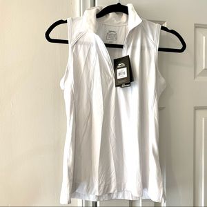 NWT Slazenger Hydro-Dri Golf Polo Tank Size Small White